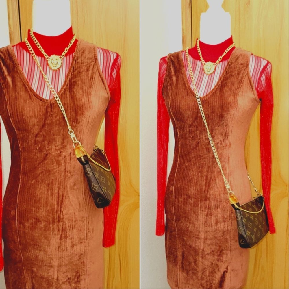 LOUIS VUITTON Brown Monogram Leather POCHETTE Bag